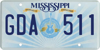 MS license plate GDA511