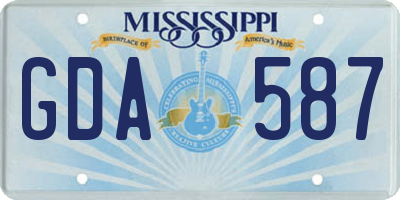 MS license plate GDA587