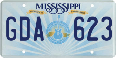 MS license plate GDA623