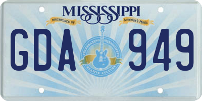 MS license plate GDA949