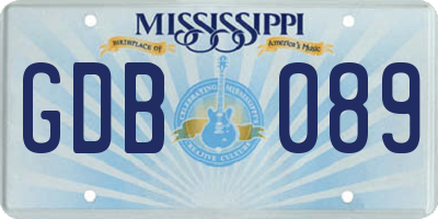 MS license plate GDB089