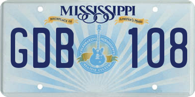MS license plate GDB108