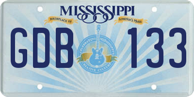 MS license plate GDB133