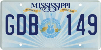 MS license plate GDB149