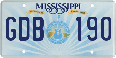MS license plate GDB190