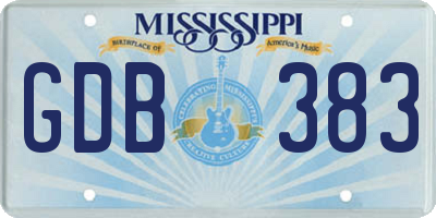 MS license plate GDB383