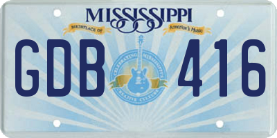 MS license plate GDB416
