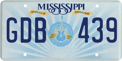 MS license plate GDB439