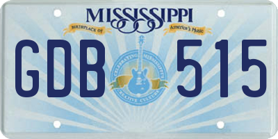 MS license plate GDB515