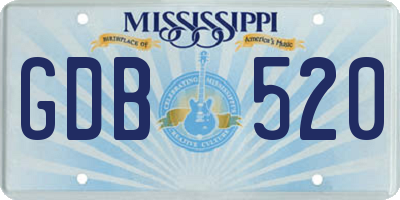 MS license plate GDB520
