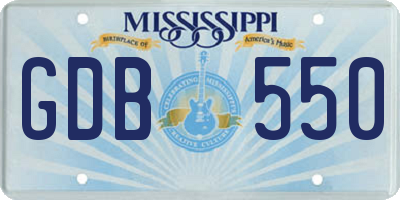 MS license plate GDB550