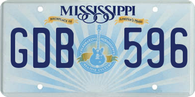 MS license plate GDB596