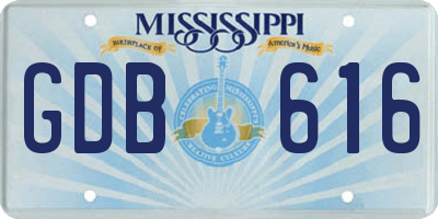 MS license plate GDB616