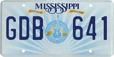MS license plate GDB641