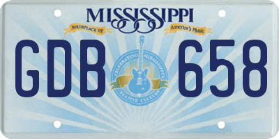 MS license plate GDB658
