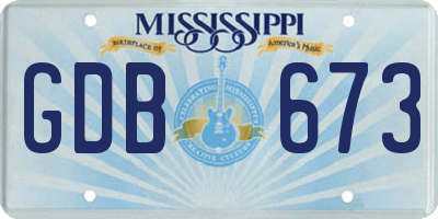 MS license plate GDB673
