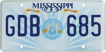 MS license plate GDB685