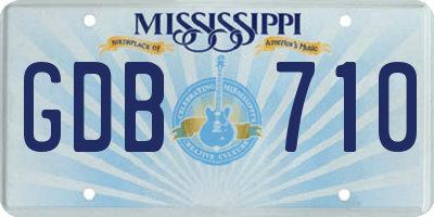 MS license plate GDB710