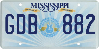 MS license plate GDB882