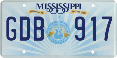 MS license plate GDB917