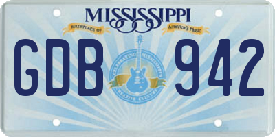 MS license plate GDB942