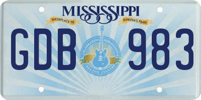 MS license plate GDB983