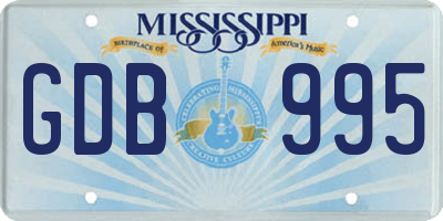 MS license plate GDB995
