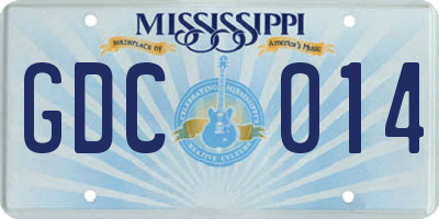 MS license plate GDC014