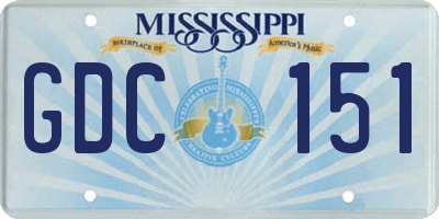 MS license plate GDC151
