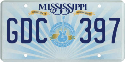 MS license plate GDC397