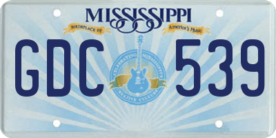 MS license plate GDC539