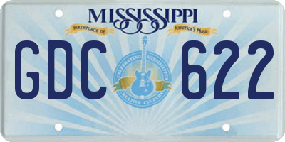 MS license plate GDC622