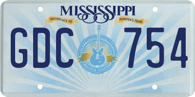 MS license plate GDC754