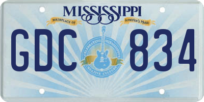 MS license plate GDC834