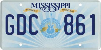 MS license plate GDC861