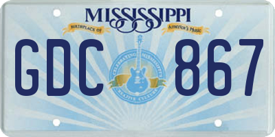 MS license plate GDC867