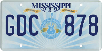 MS license plate GDC878