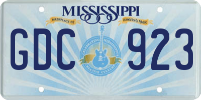 MS license plate GDC923