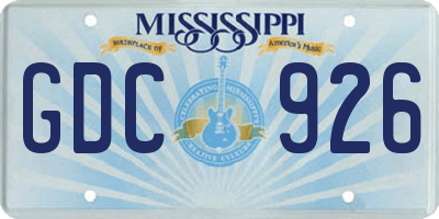 MS license plate GDC926