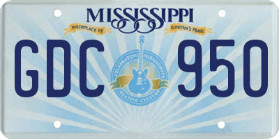 MS license plate GDC950