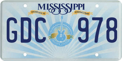 MS license plate GDC978