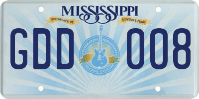 MS license plate GDD008