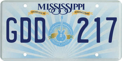 MS license plate GDD217