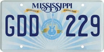 MS license plate GDD229