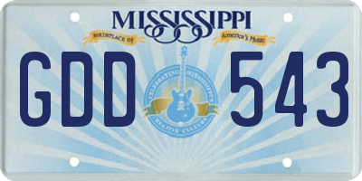 MS license plate GDD543