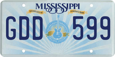 MS license plate GDD599