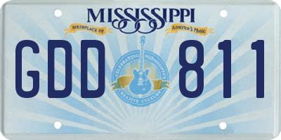 MS license plate GDD811