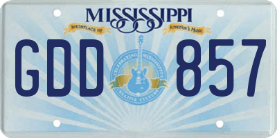 MS license plate GDD857