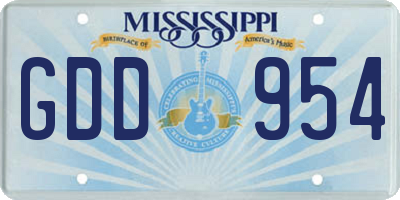 MS license plate GDD954