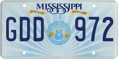 MS license plate GDD972